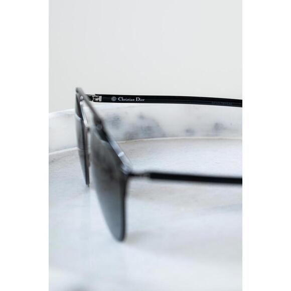 Christian Dior Black Thin Aviator Sunglasses Metal - Picture 3 of 5